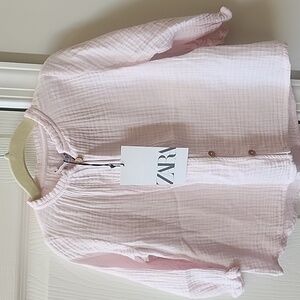 NWT Zara Pink Cotton Top Size 12-18M